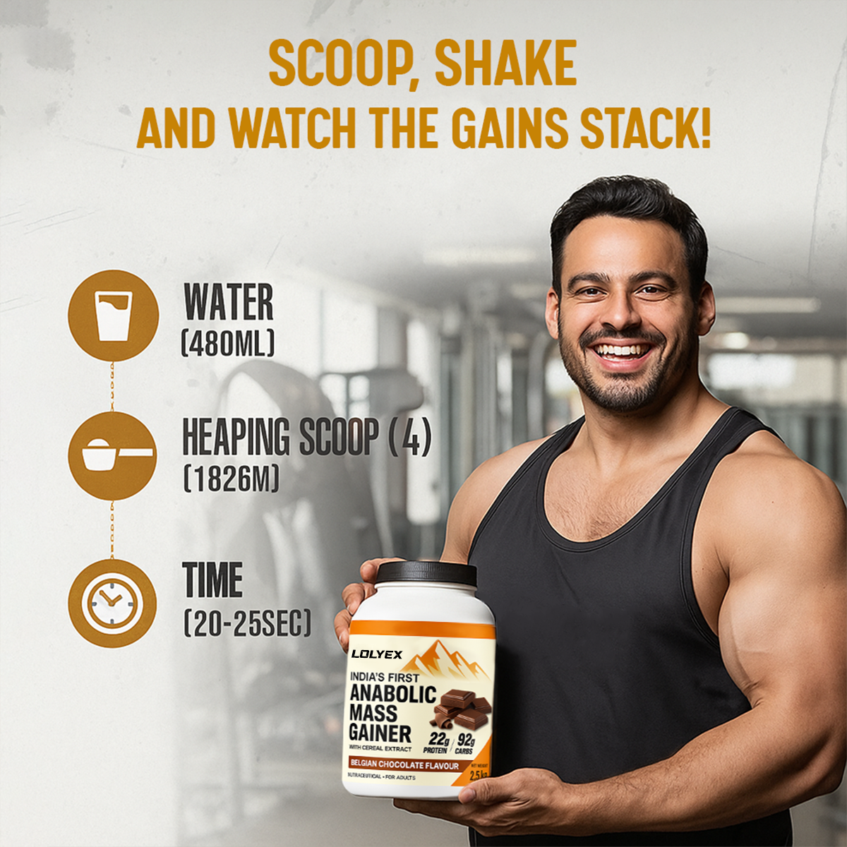 Anabolic Mass Gainer with Ultrasorb Tech (No Maltodextrin) | 2.5kg